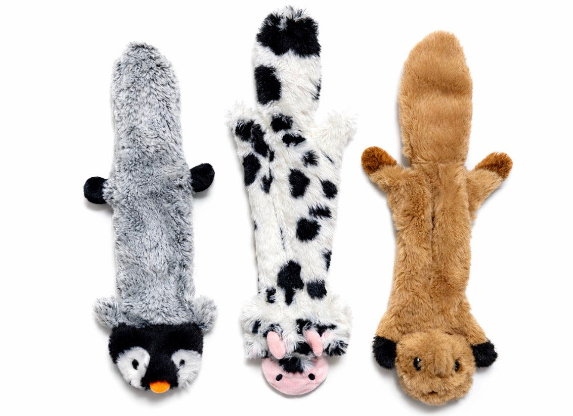 Stuffing-Free Plush Animal Dog Toy Bundle