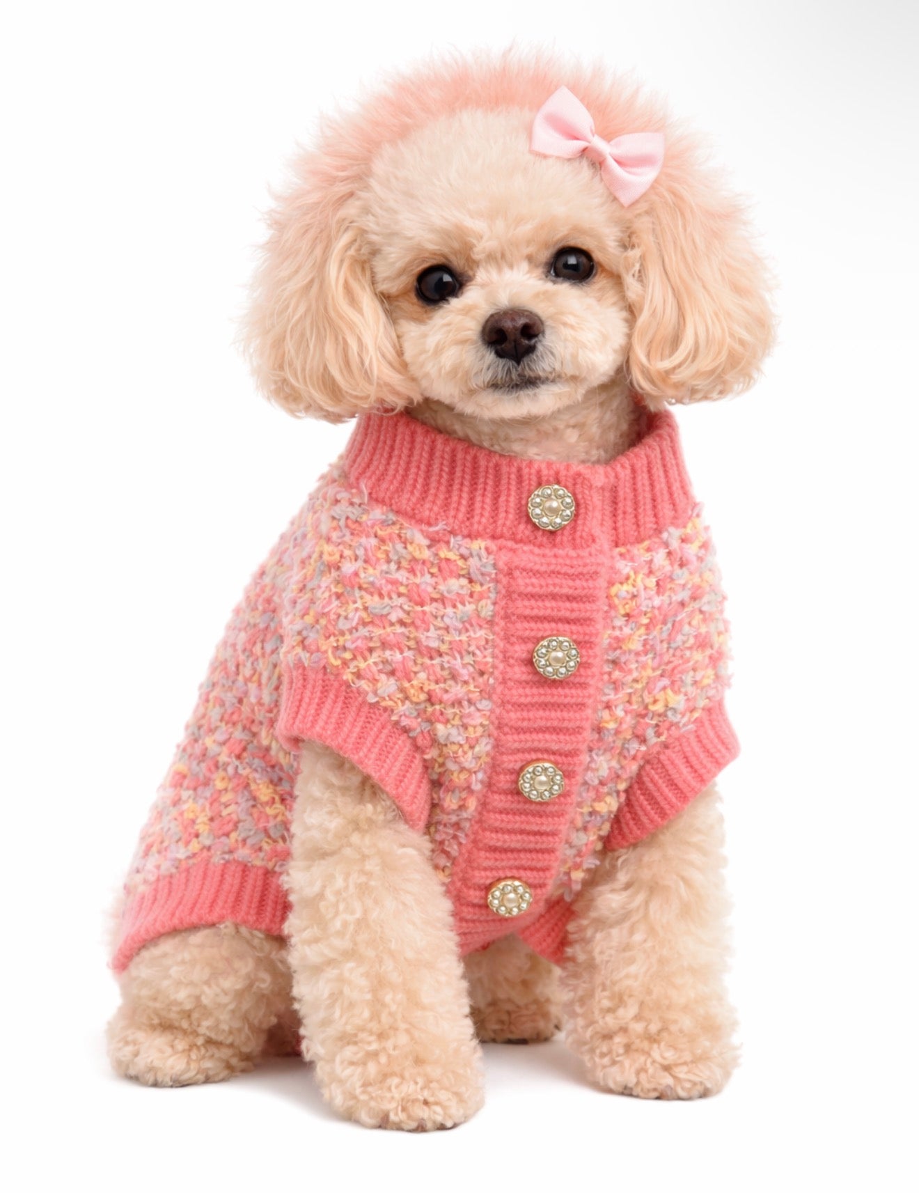 Pink Parisian Tweed Dog Sweater