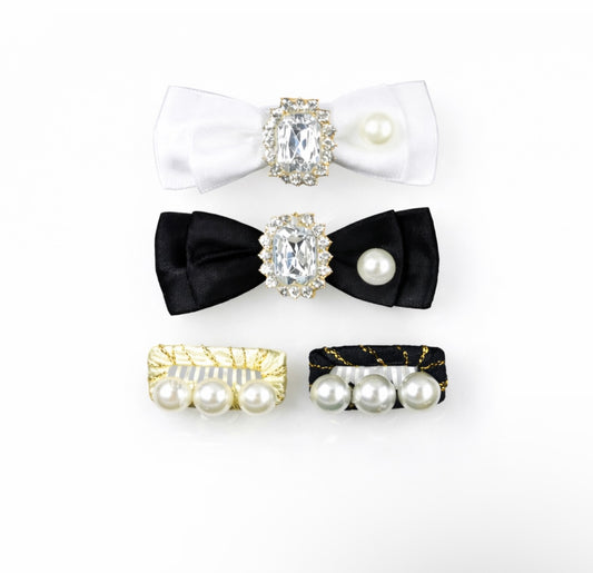 Royal Pearl Bow Collection – Luxury Pet Accessory Set