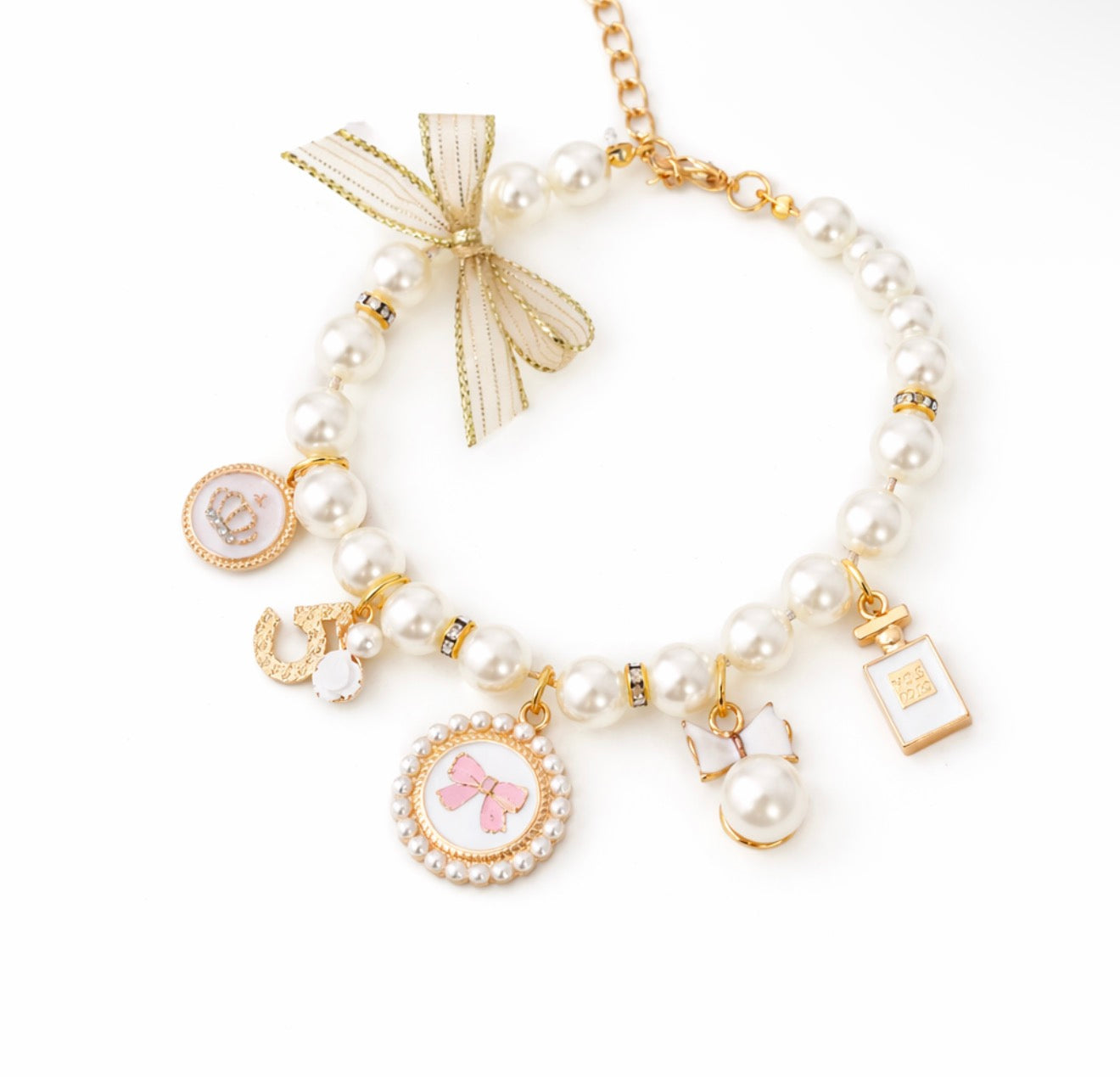Regal Pearl Charm Necklace