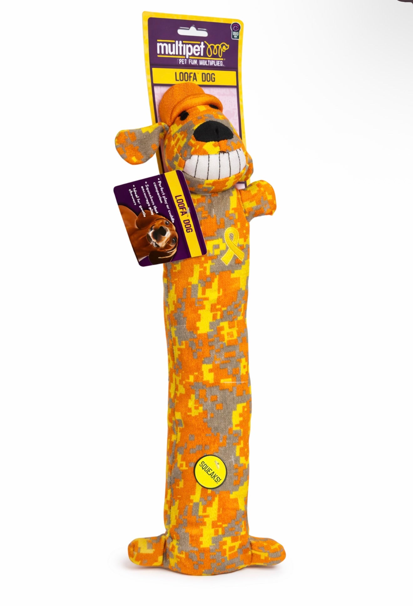 19” Squeaky Loofa Dog Toy (Double Squeaker Plush)