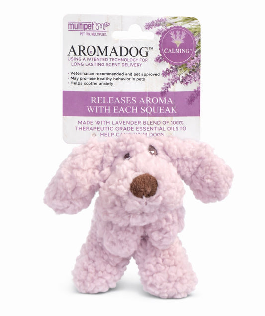 Lavender Mini Calming Plush Dog Toy – Aromatherapy Squeaky Puppy Toy