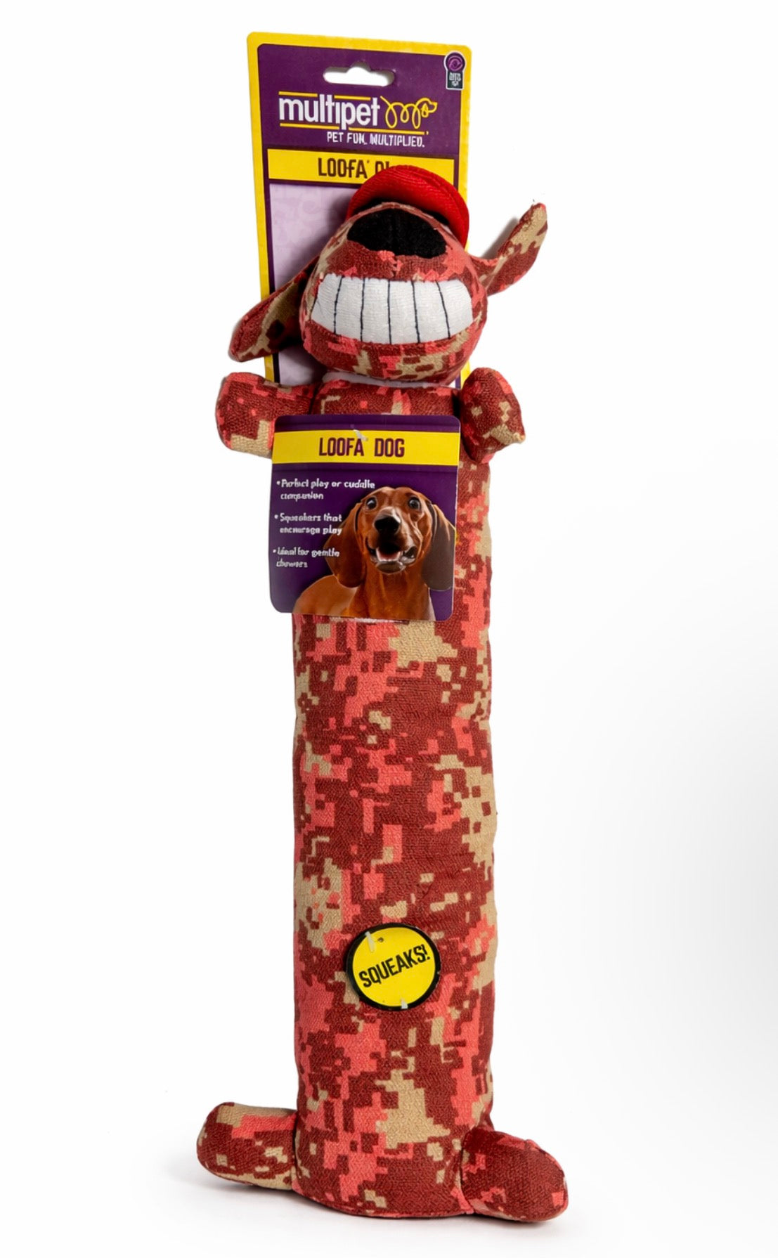 19” Squeaky Loofa Dog Toy (Double Squeaker Plush)