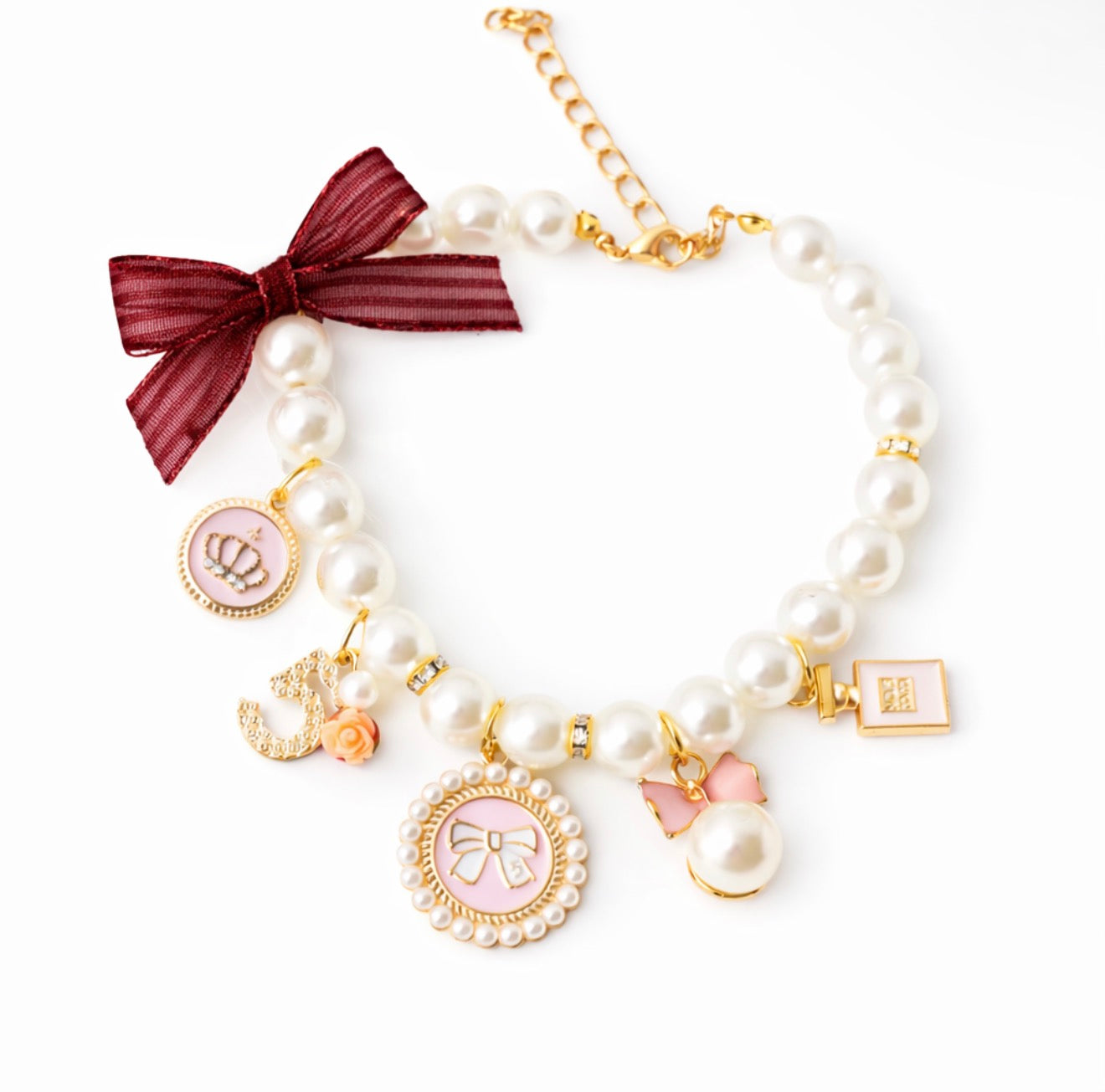 Regal Pearl Charm Necklace