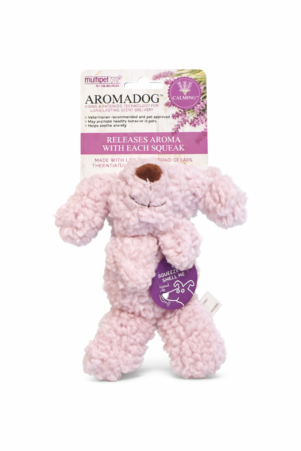 Lavender Mini Calming Plush Dog Toy – Aromatherapy Squeaky Puppy Toy